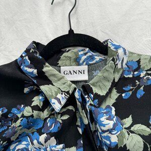 Ganni Short Sleeve Collared Dress